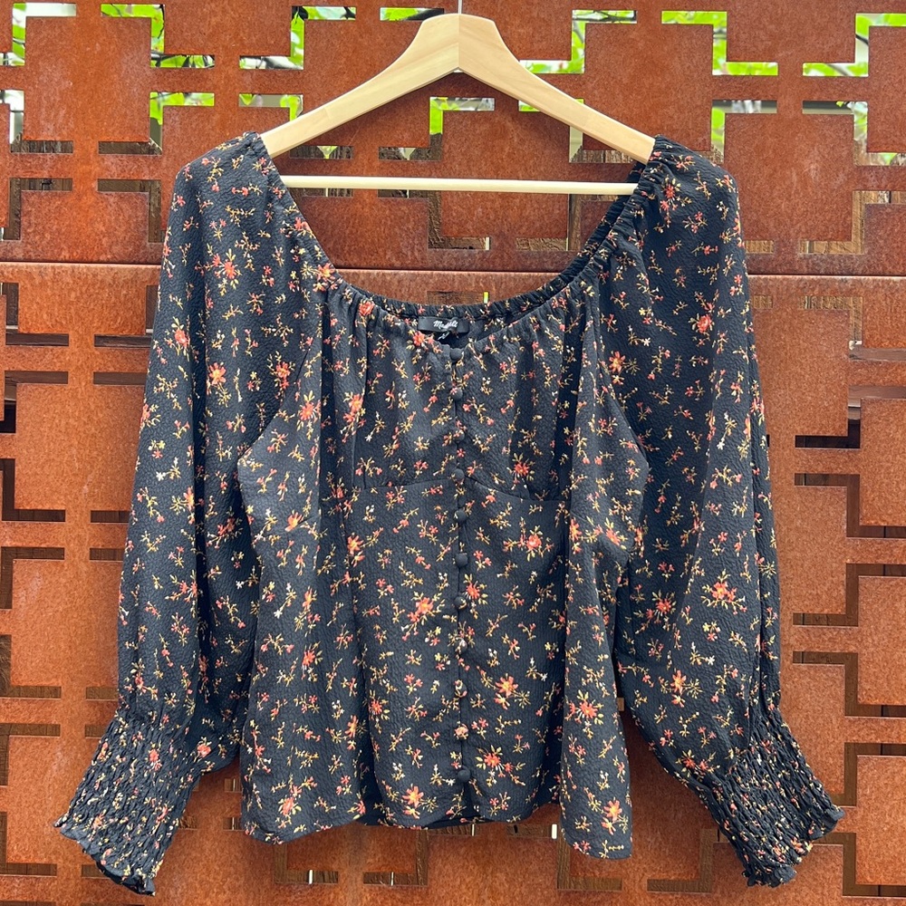 Madewell Long Sleeve Button Front Boho Blouse (Size 8)